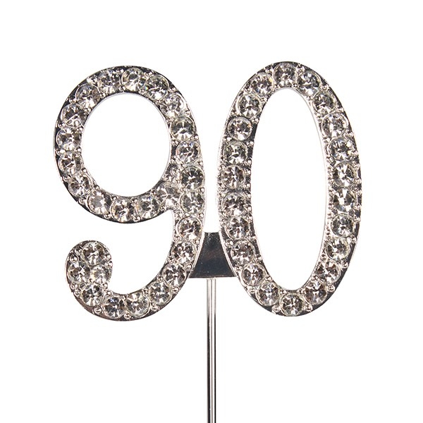 Diamante Number Pic Silver - 90